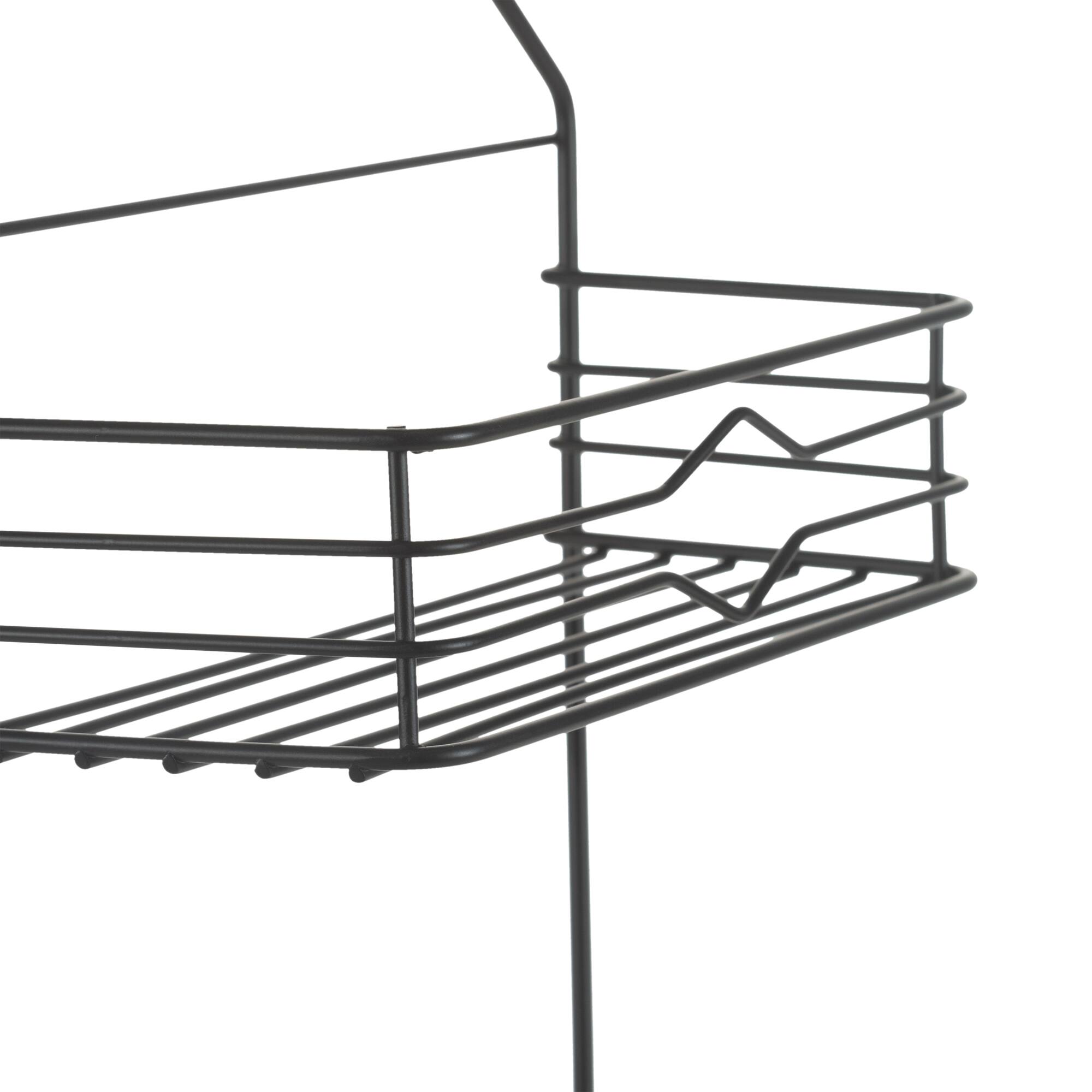 Bath Bliss Matte Black 2 Tier Aztec Shower Caddy